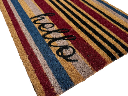 Maty kokosowe modułowe - hello czerwone paski