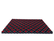 Super Strong z drenażem wypełnienie szczoteczkami co 2 oczko kolor czerwony