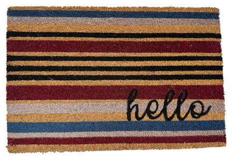 Maty kokosowe modułowe - hello czerwone paski